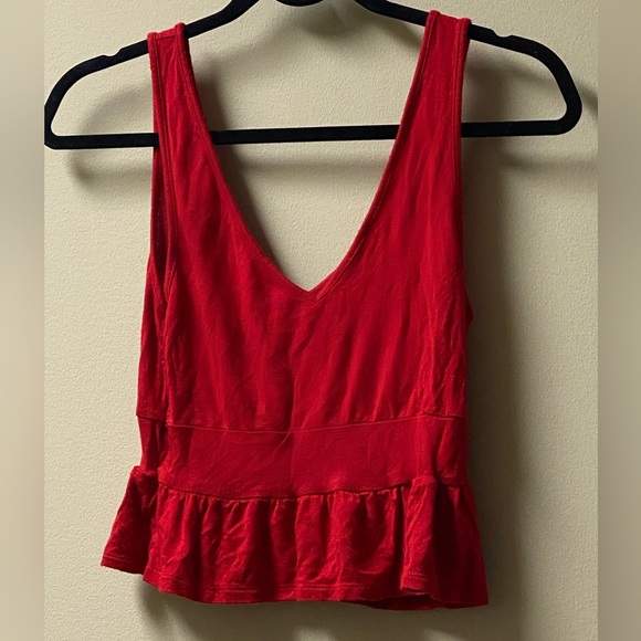 PacSun Me to We Red Peplum Summer Tank Top Size Small EUC - Picture 2 of 7